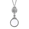 1928 Jewelry Filigree Heart And Round Magnifying Glass Pendant Necklace 28