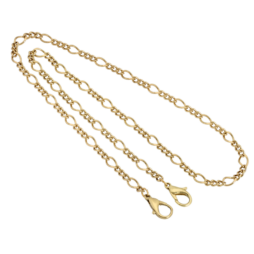 14k Gold Dipped Figaro Chain Face Mask Holder 22 Inch