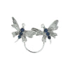 1928 Jewelry Double Butterfly Dark Blue Crystal Eyeglass Pin Holder