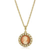 1928 Jewelry Round Cameo Pendant Necklace 18
