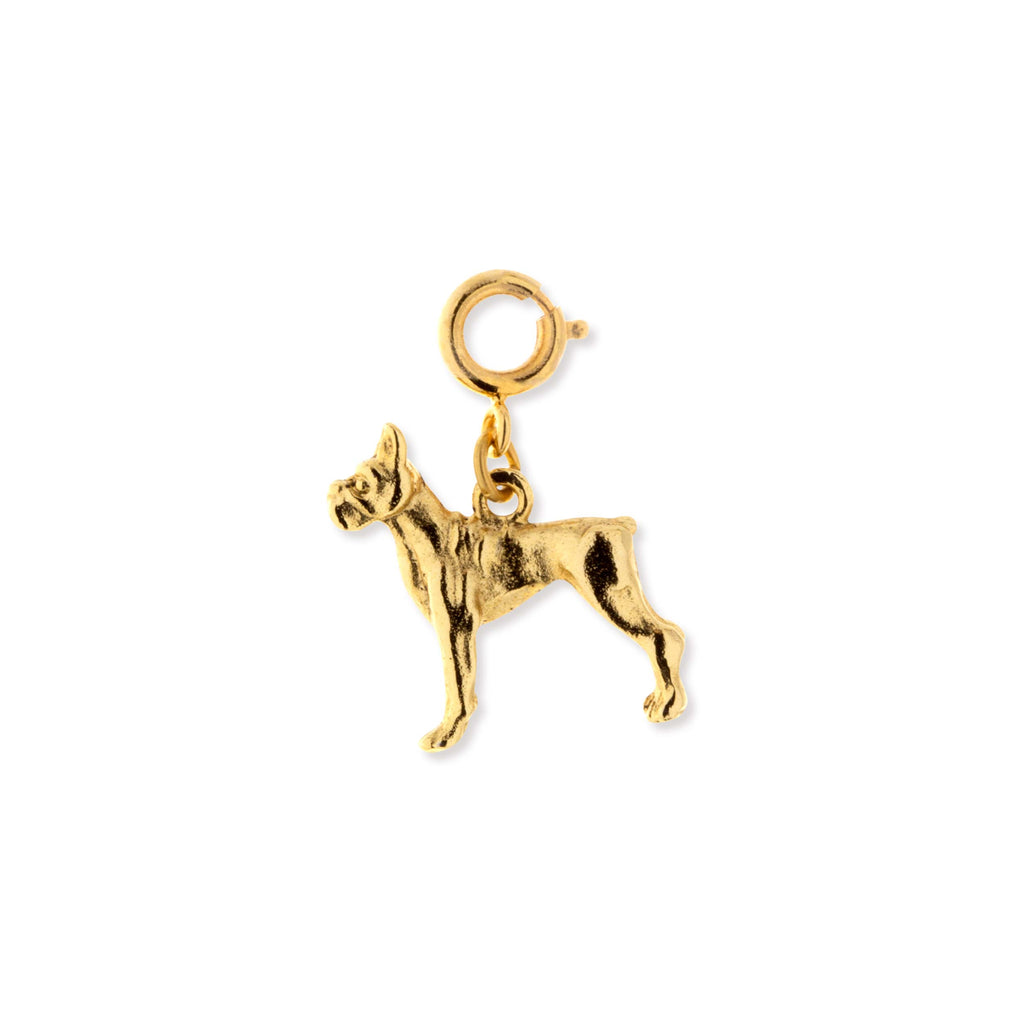 Silver Pewter Boxer Dog Charm