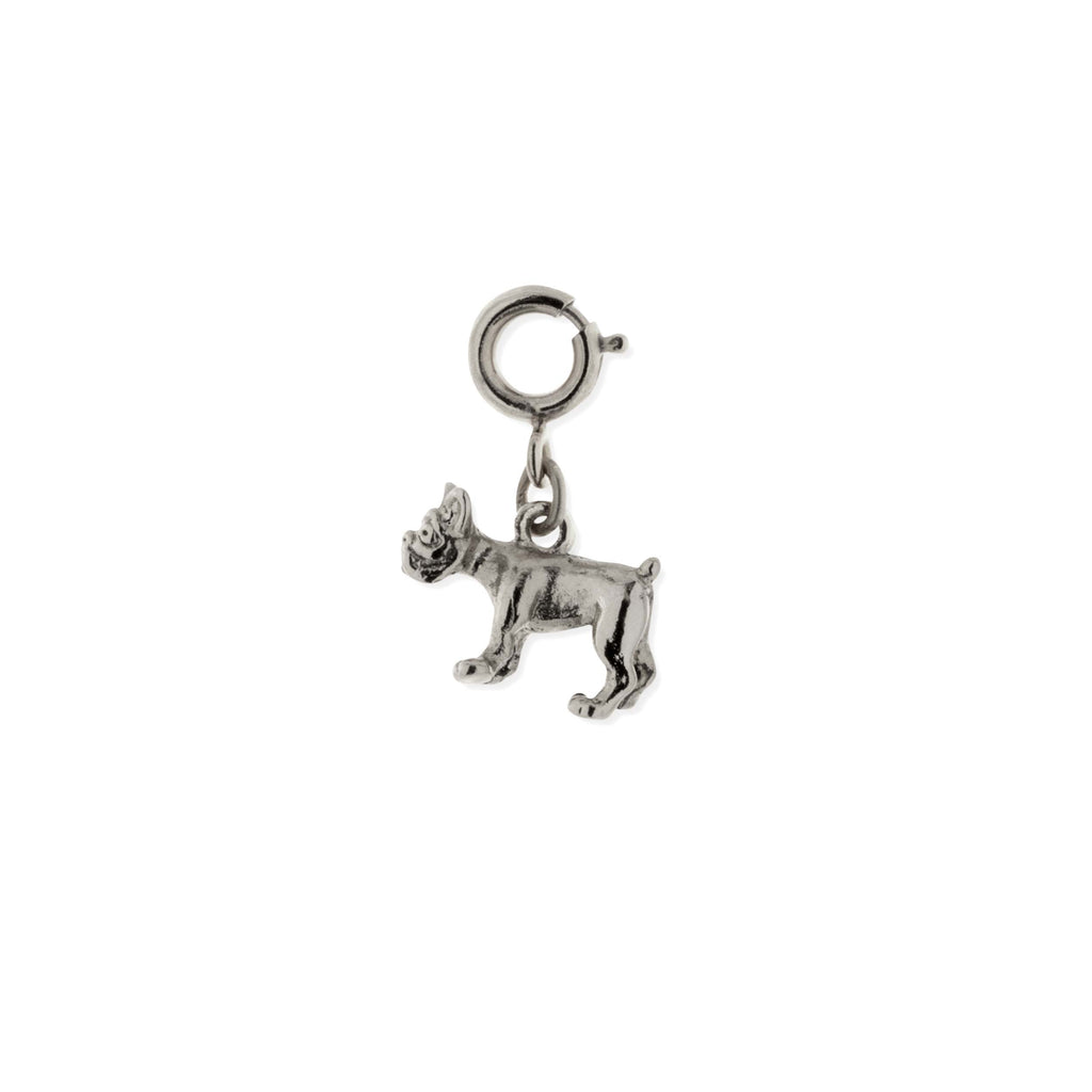 Pewter French Bulldog Dog Charm Silver