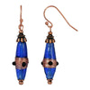 1928 Jewelry Bohemian Sapphire Blue Glass Drop Earrings