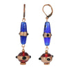 1928 Jewelry Bohemian Sapphire Blue & Brown Bead Dangle Earrings