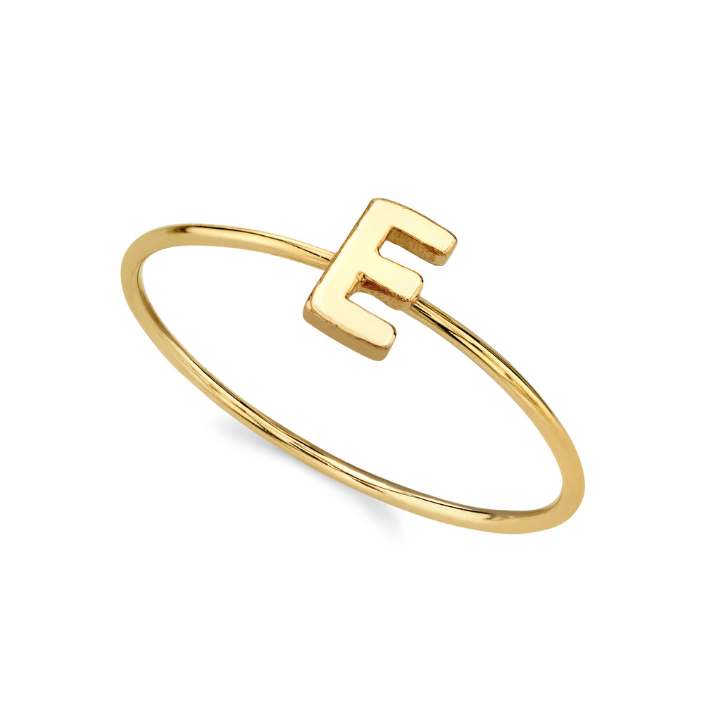 14K Gold Dipped Initial Monogram Letter Ring Size 7 (E)