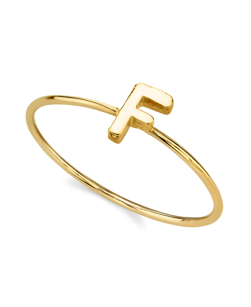 14K Gold Dipped Initial Monogram Letter Ring Size 7 (F)