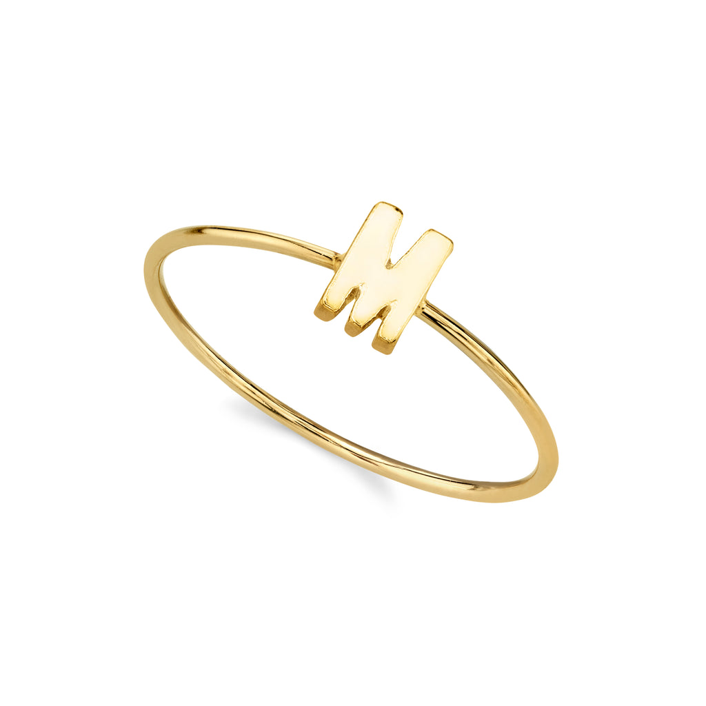 14K Gold Dipped Initial Monogram Letter Ring Size 7 (M)