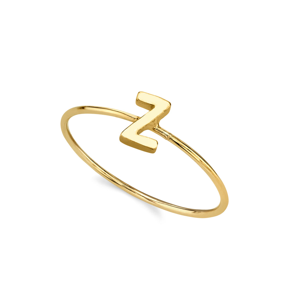 14K Gold Dipped Initial Monogram Letter Ring Size 7 (Y)