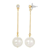 1928 Jewelry Classic Linear Faux Pearl Drop Earrings