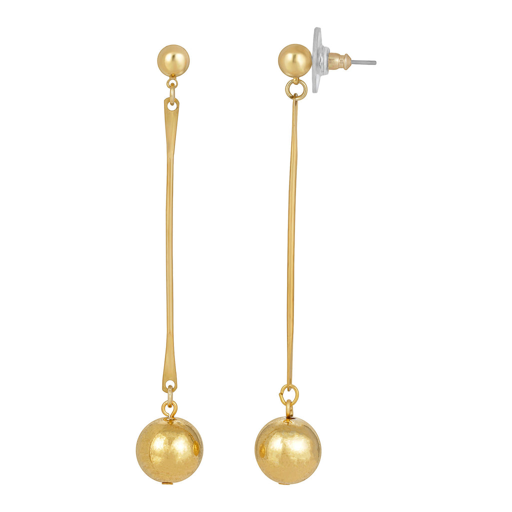 Classic Linear Gold Drop Earring
