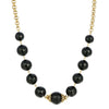 1928 Jewelry Round Square Cut Black Beaded Necklace 18