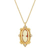 1928 Jewelry Oval Carnelian Cameo And Crystal Pendant Necklace 18