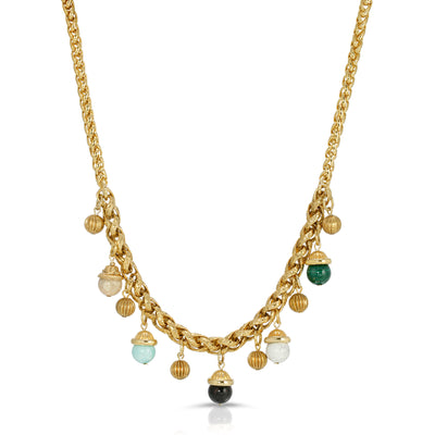 Semi Precious Gemstone Drops Necklace 18"