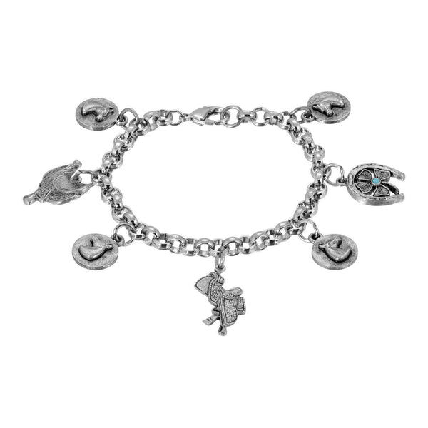 Southwest Equestrian Multi Charm Link Bracelet