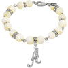 1928 Jewelry Mother Of Pearl Crystal Initial Charm Bracelet