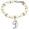 1928 Jewelry Mother Of Pearl Crystal Initial Charm Bracelet