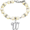 1928 Jewelry Mother Of Pearl Crystal Initial Charm Bracelet