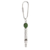 1928 Jewelry Jade Gemstone Filigree Whistle Carabiner Key Chain
