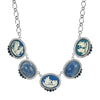 1928 Jewelry Roman Chariot Races Cameo Blue Stone Chain Necklace 16