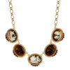 1928 Jewelry Roman Chariots Gala Cameo & Tigers Eye Stones Necklace 16