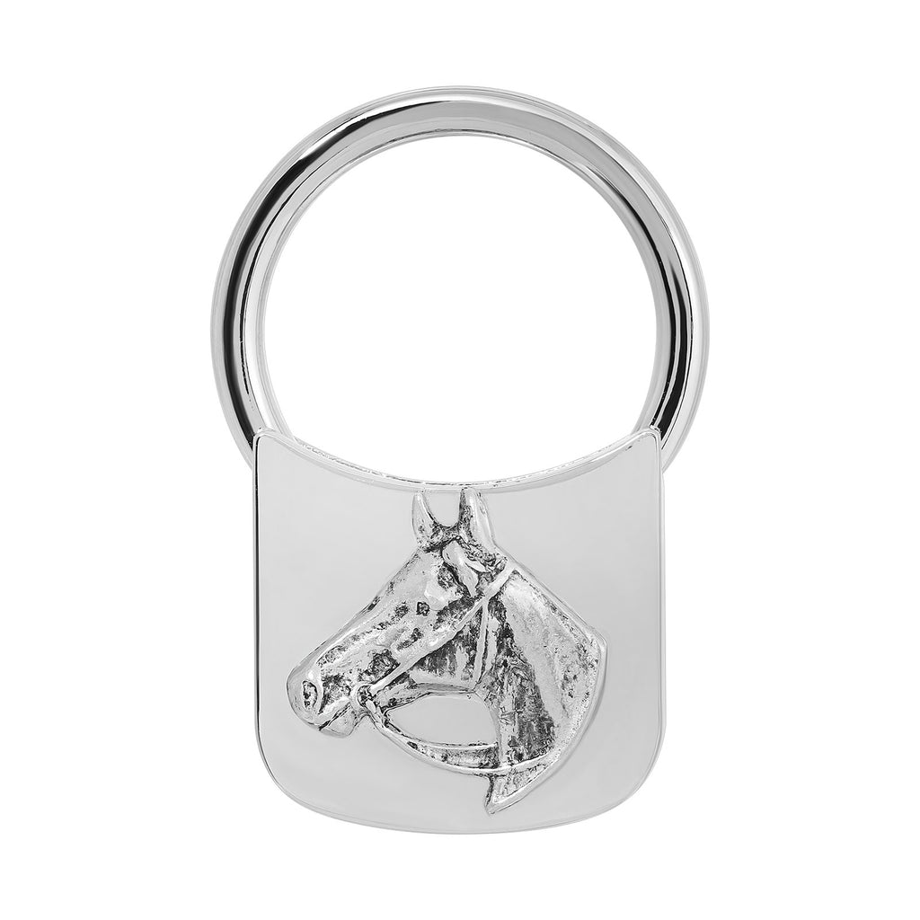 Silver Tone Horse Head Key Fob