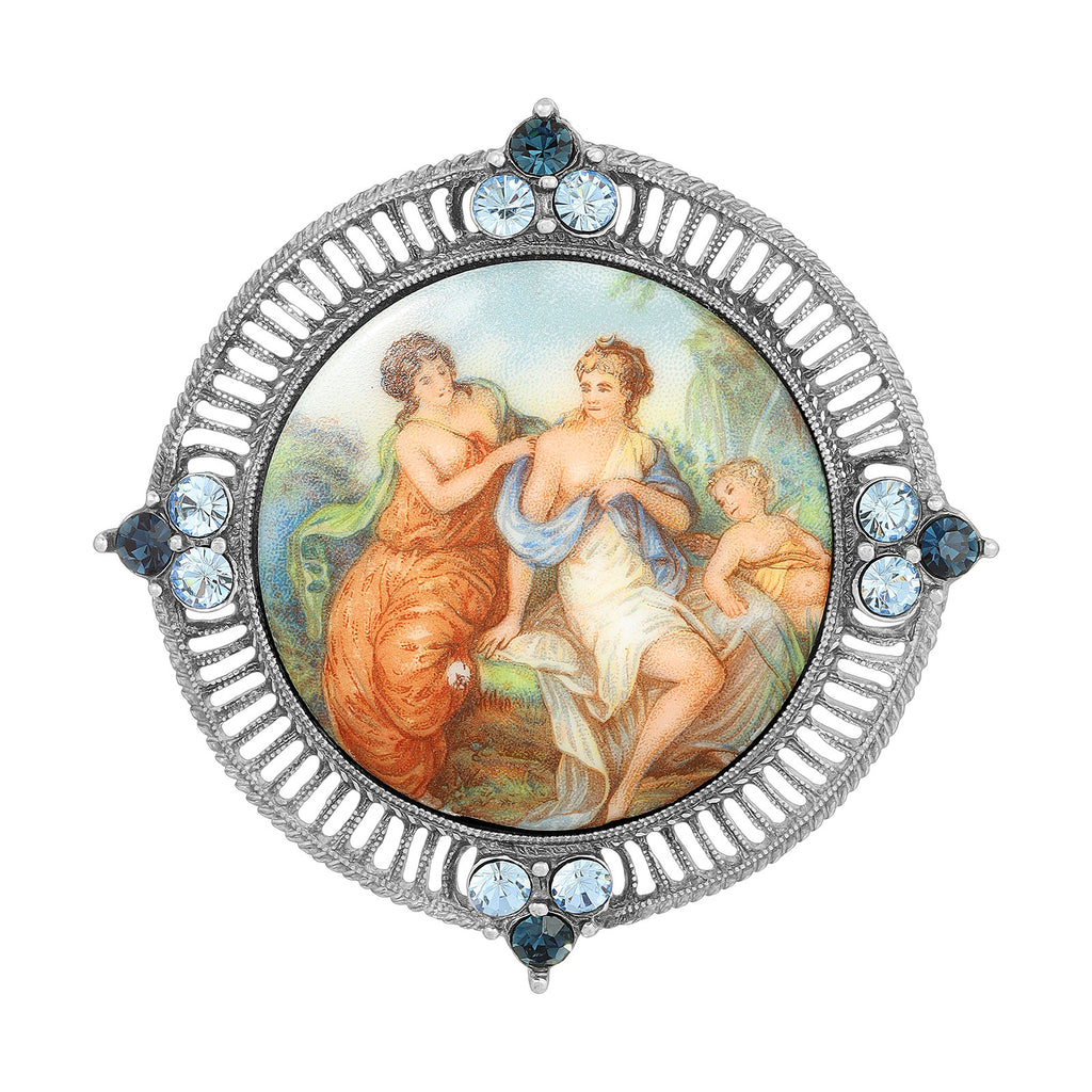 Pre Raphaelite Inspired European Crystal Pin