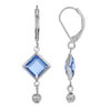 1928 Jewelry Sapphire Blue Austrian Crystal Square Dangle Earrings