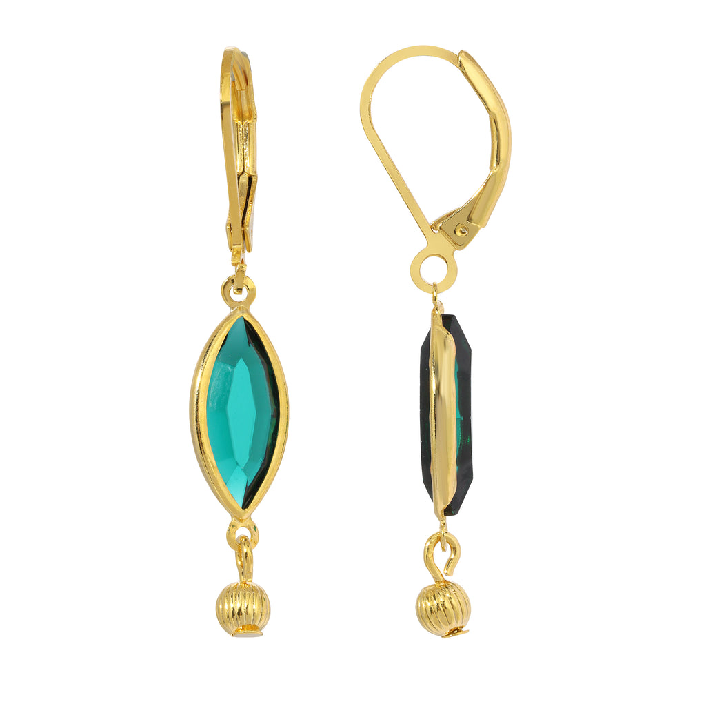 1928 jewelry euro crystal fluted bead drop earrings