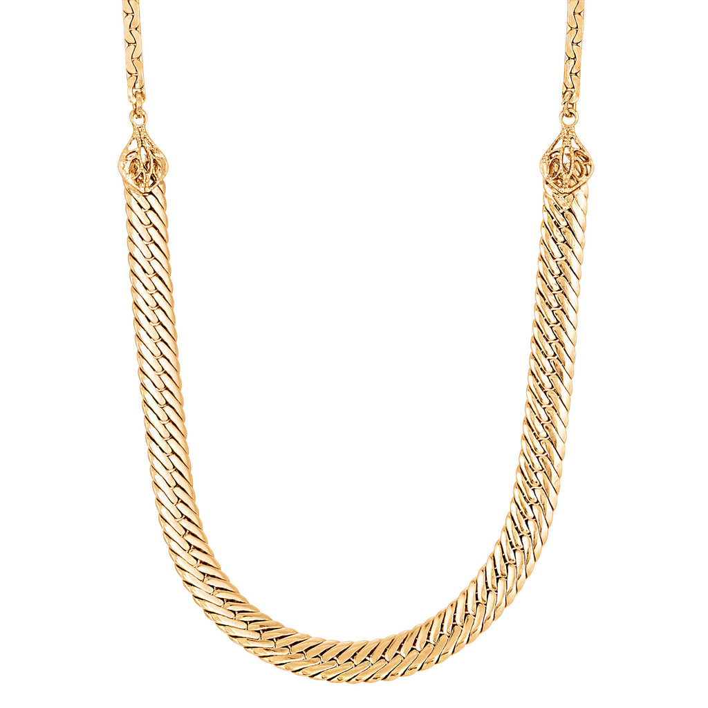 Fancy & Swaged Chain Necklace 16" + 3" Extender