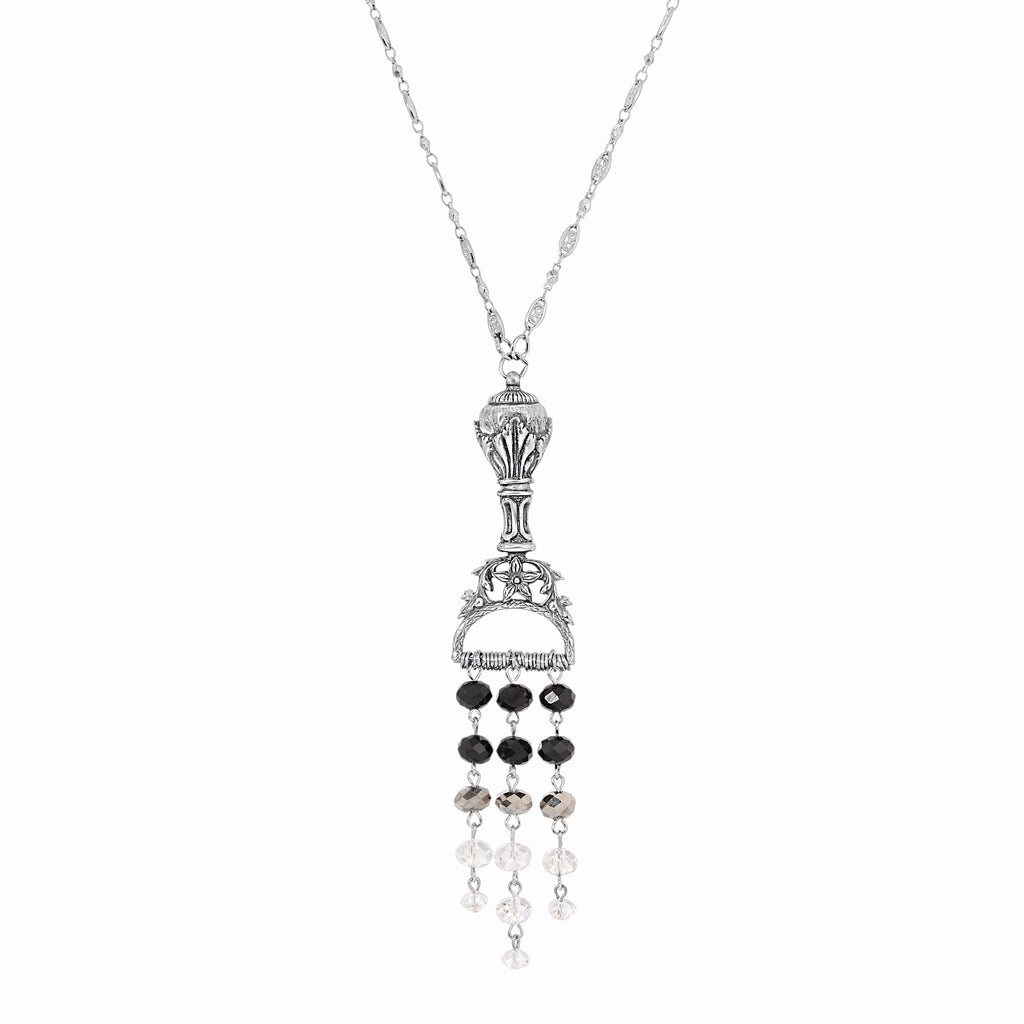 Multi Crystal Chandelier Ornamental Pendant Necklace 28"