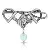 1928 Jewelry Horse Head & Stirrups Turquoise Gemstone Pin
