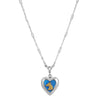 1928 Jewelry Sapphire Blue Horse Heart Locket Necklace 16