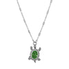 1928 Jewelry Green Crystal Turtle Pendant Necklace 18