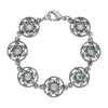 1928 Jewelry Star Disk Light Sapphire Channel Crystal Link Bracelet, 7.25