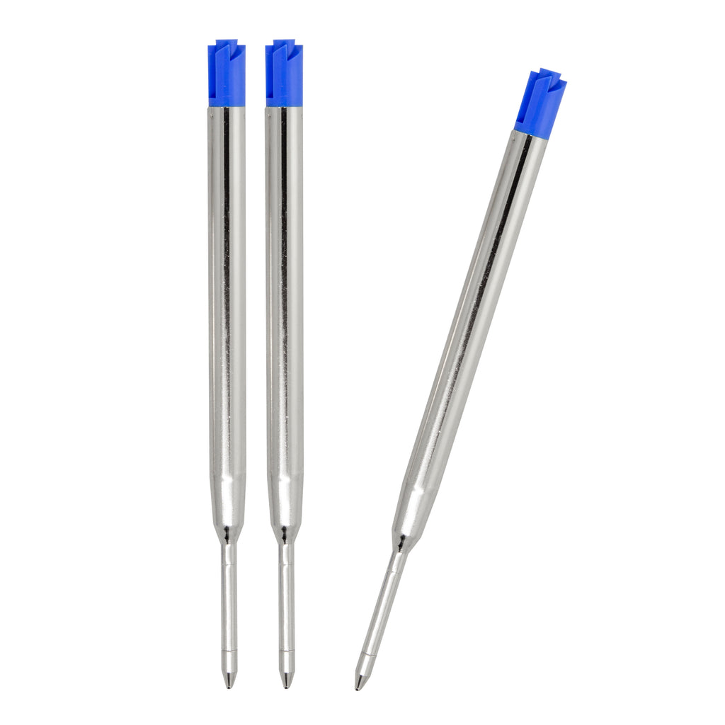 Set of 3 Blue Ink Ballpoint Pen Refills
