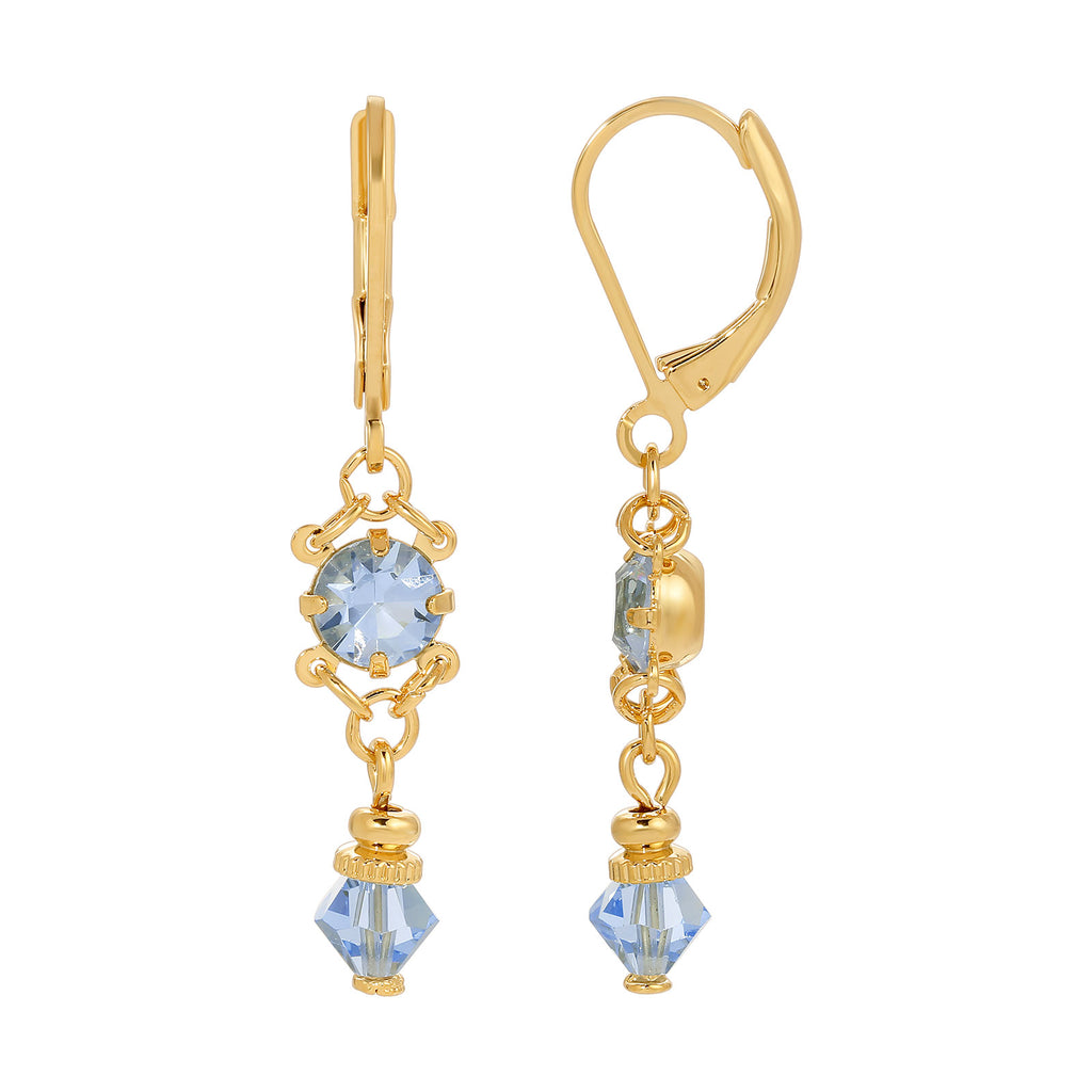 Goldene Opulenz Austrian Crystal Drop Earrings