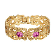 Vienna Rose Pink European Crystal Hinge Cuff Bracelet
