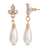 1928 Jewelry Kaia Faux Pearl Crystal Post Dangle Earrings