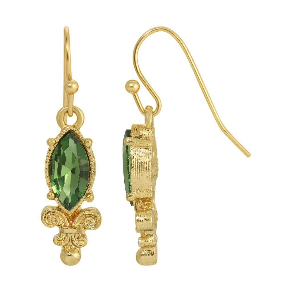 La Belle Emerald Crystal Drop Earrings