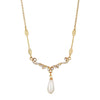 1928 Jewelry Edwardian Teardrop Faux Pearl Crystal Necklace 16