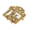 1928 Jewelry Curious Kitty Cat Mirror Frame Pin