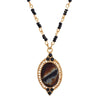 1928 Jewelry Tigers Eye Glass Stone Pendant Necklace 16