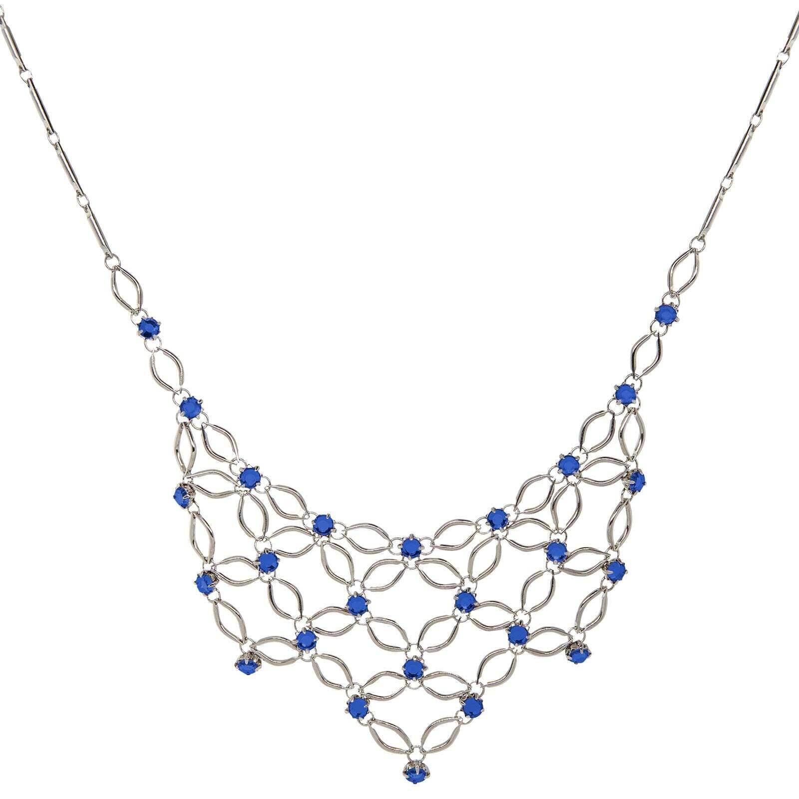 1928 Jewelry Bloom Crystal Statement Bib Necklace 16" + 3" Extender