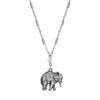 1928 Jewelry Pewter Elephant Drop Chain Pendant Necklace 16