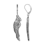 1928 Jewelry Neotropic Exotic Grey Parrot Drop Earrings