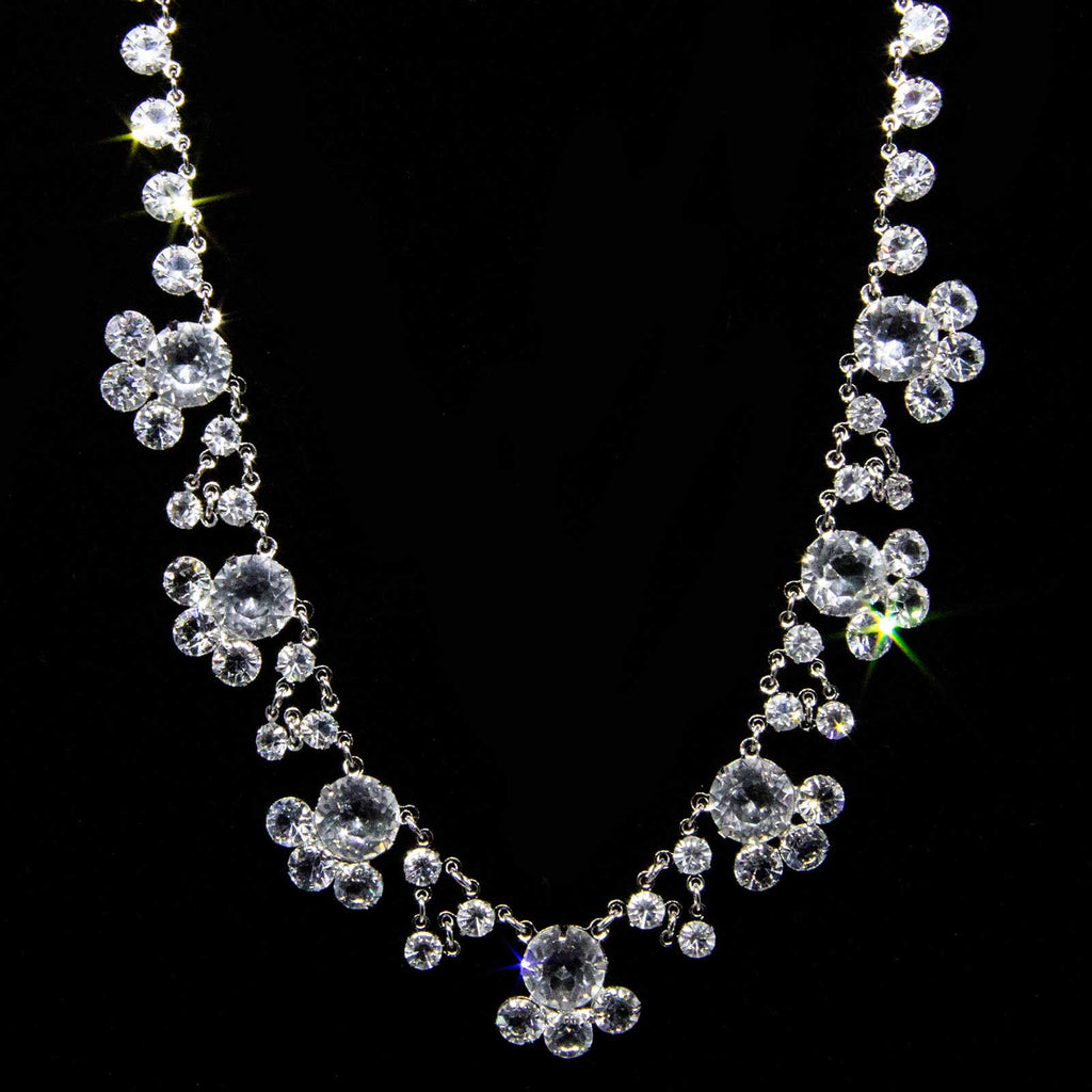 Vintage Austrian Crystal Drop Necklace 13"