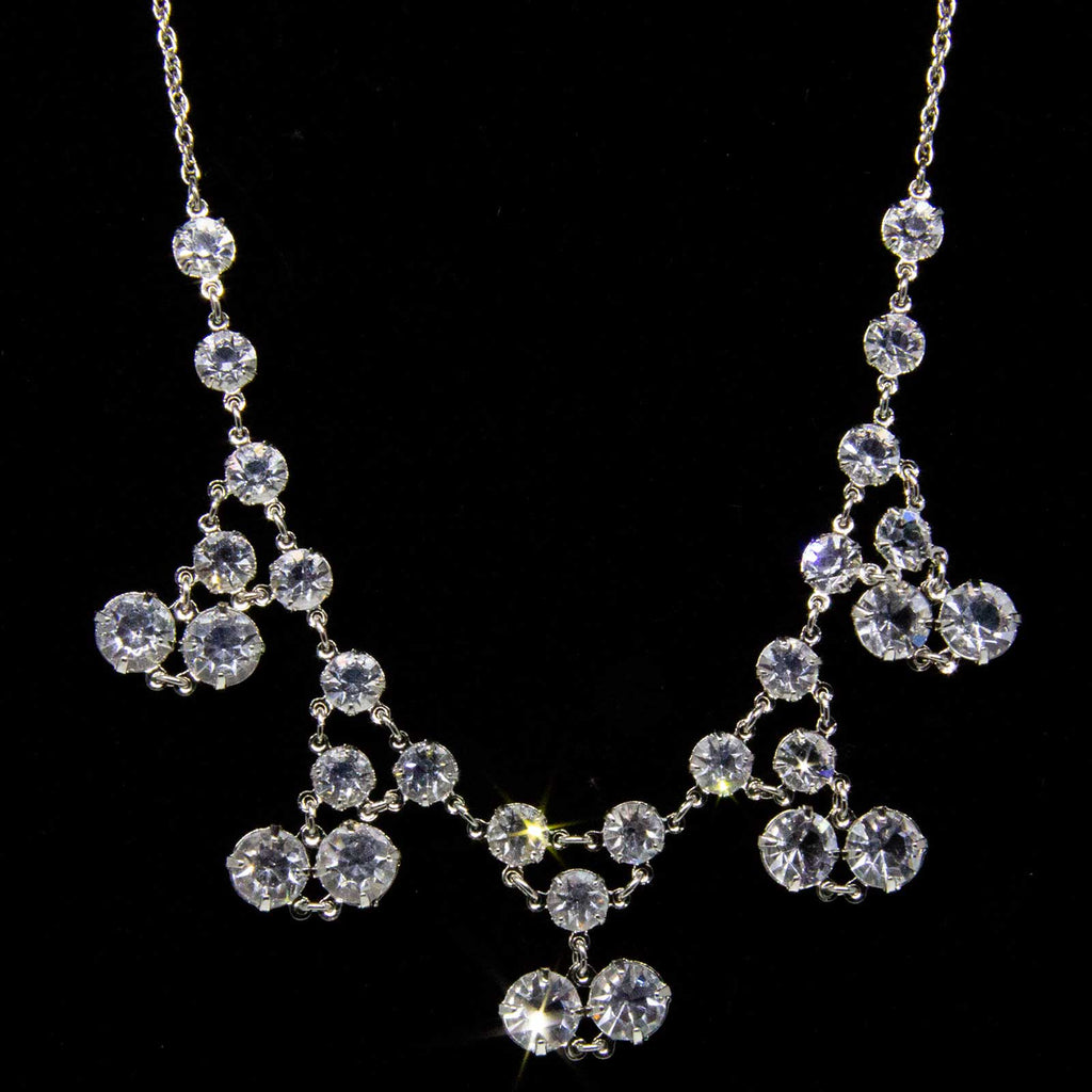 Round Brilliant Genuine Austrian Crystal Drop Necklace 15"