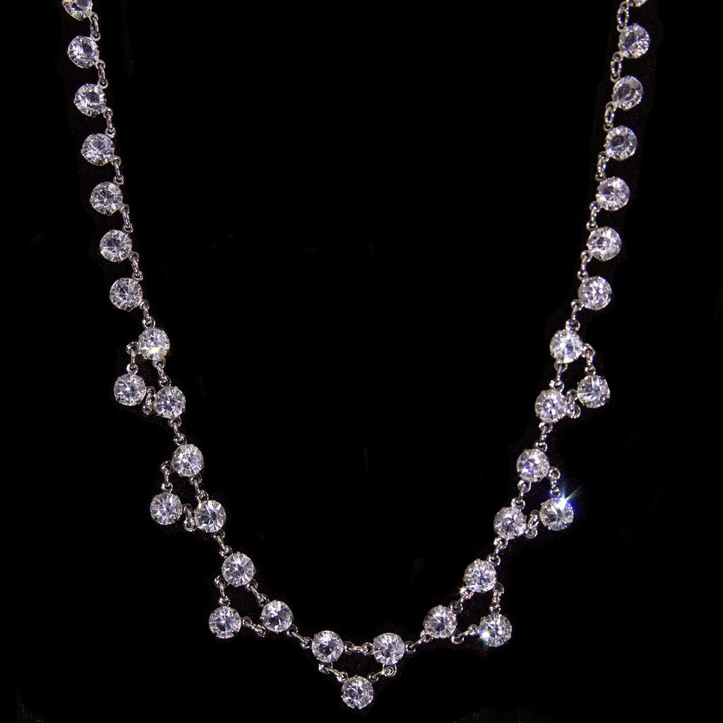 Brilliant Vintage Austrian Crystal Collar Necklace 15"