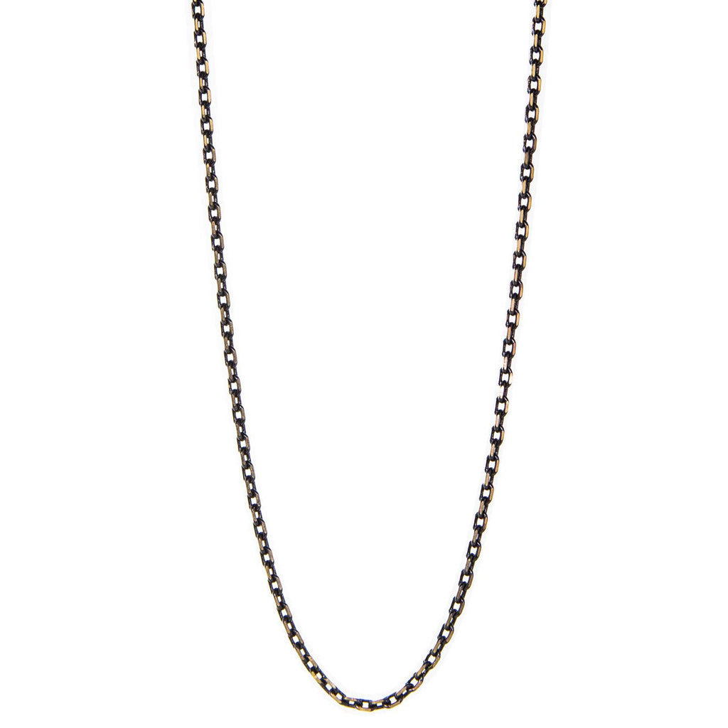 Two Tone Single Strand Cable Necklace 16 Inch Chain
