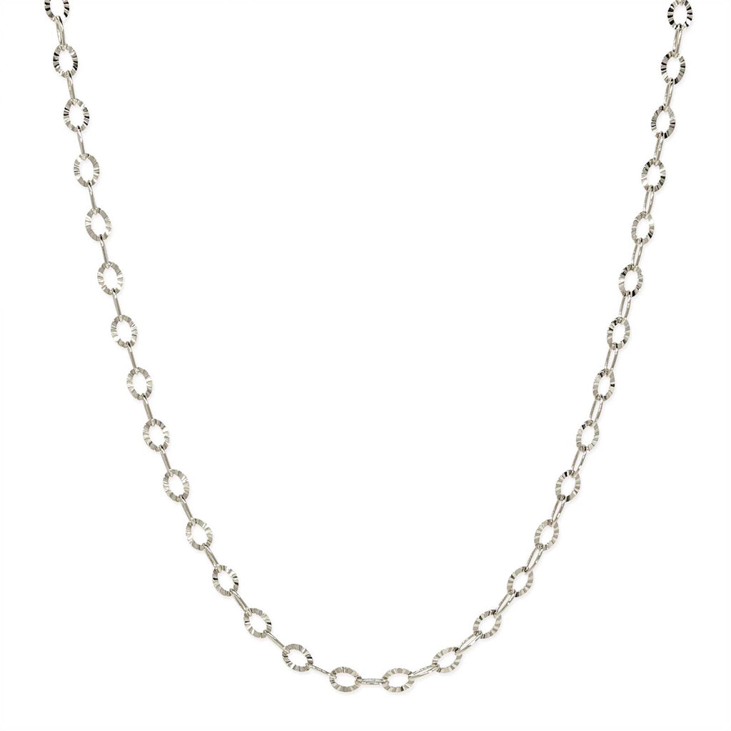  Silver Tone Oval Link Chain Necklace 16 Inch